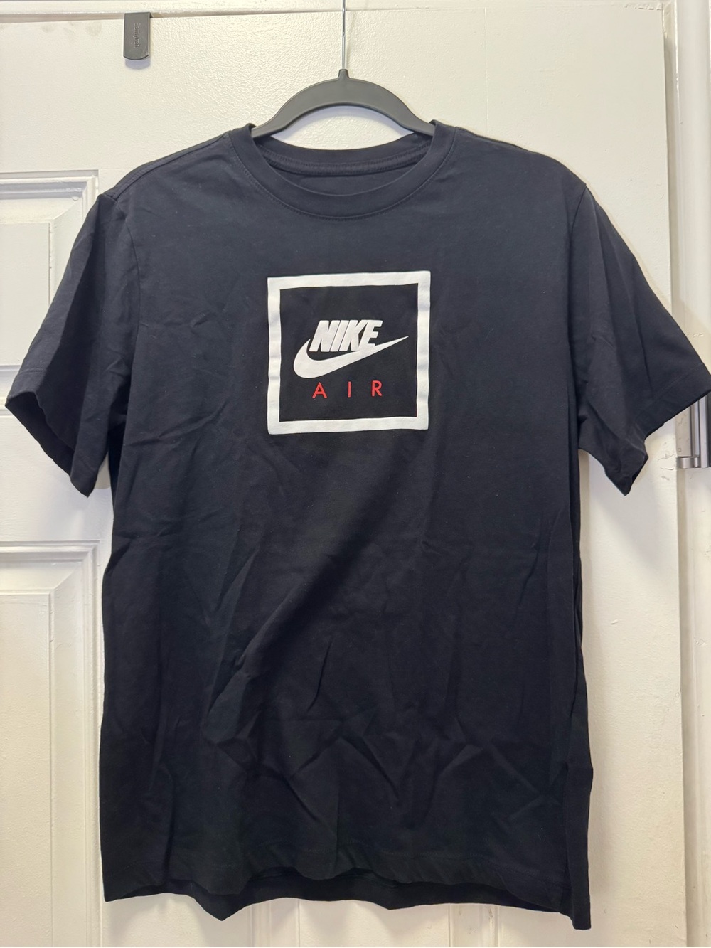 Nike Black Tee with White Swoosh and Text 0280
